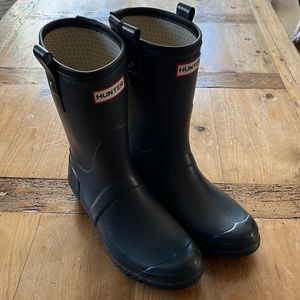 Hunter Original Unisex Short Wellies Rain Boot Navy/Gray Size 9M/10F